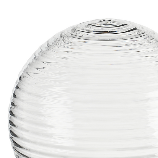 C-Lighting Clay 150mm Round Ribbed Glass Shade, Clear - 52007