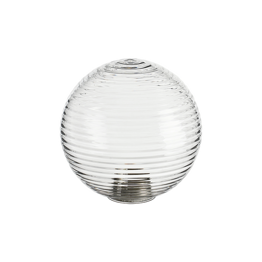 C-Lighting Clay 150mm Round Ribbed Glass Shade, Clear - 52007