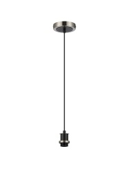 C-Lighting Clay 1.3m Suspension Kit, 1 Light E14, Satin Nickel / Satin Black - 52010