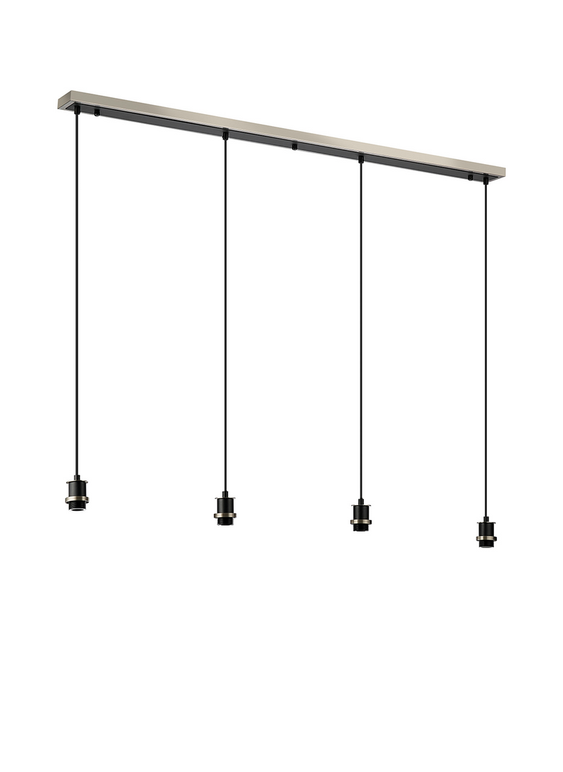 Load image into Gallery viewer, C-Lighting Clay 1.3m Linear Suspension Kit, 4 Light E14, Satin Nickel / Satin Black - 52011
