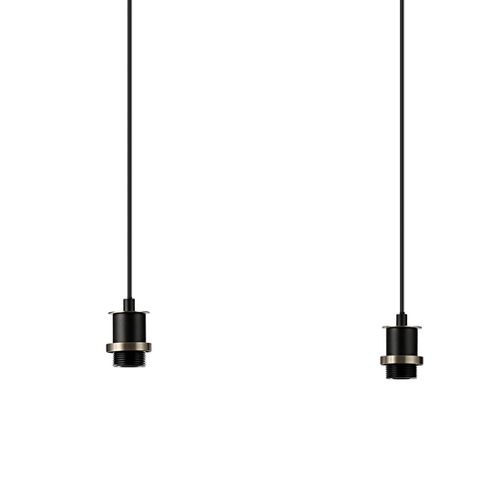 C-Lighting Clay 1.3m Linear Suspension Kit, 4 Light E14, Satin Nickel / Satin Black - 52011