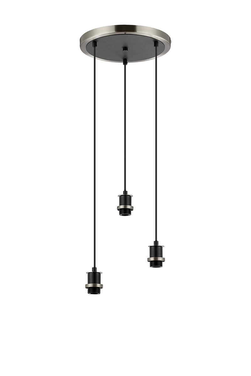 Load image into Gallery viewer, C-Lighting Clay 1.3m Round Suspension Kit, 3 Light E14, Satin Nickel / Satin Black - 52012
