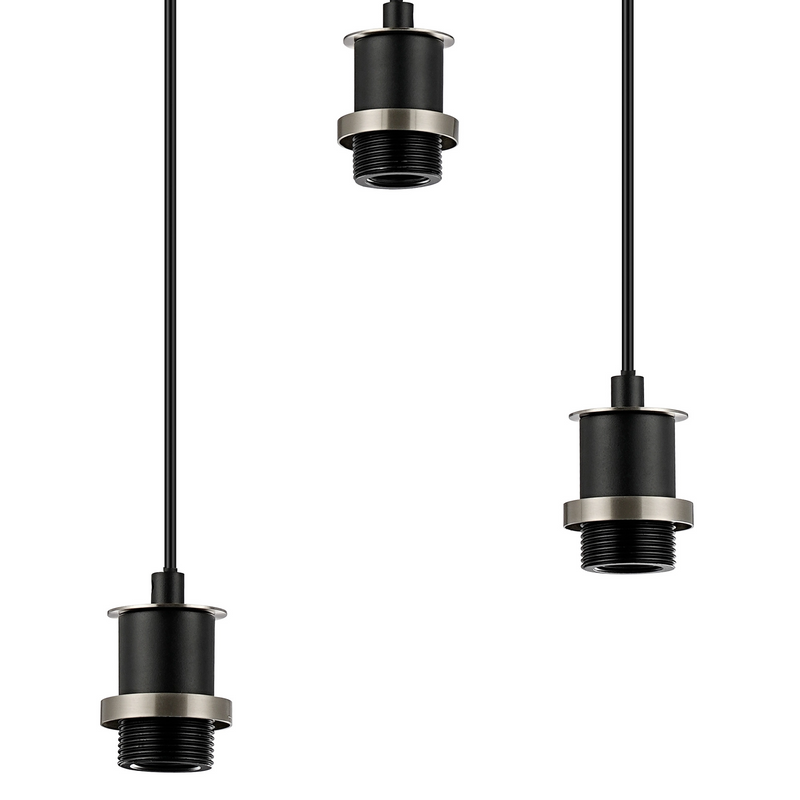 Load image into Gallery viewer, C-Lighting Clay 1.3m Round Suspension Kit, 3 Light E14, Satin Nickel / Satin Black - 52012
