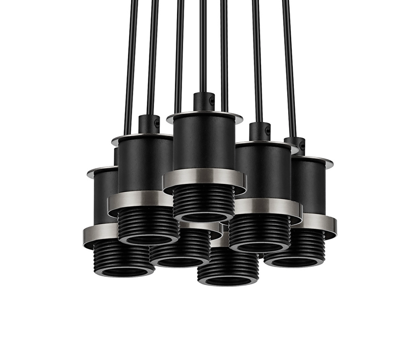 Load image into Gallery viewer, C-Lighting Clay 1.3m Round Cluster Suspension Kit, 7 Light E14, Satin Nickel / Satin - 52014
