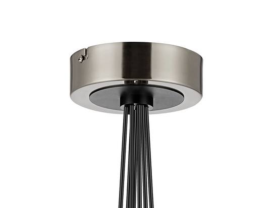 C-Lighting Clay 1.3m Round Cluster Suspension Kit, 7 Light E14, Satin Nickel / Satin - 52014