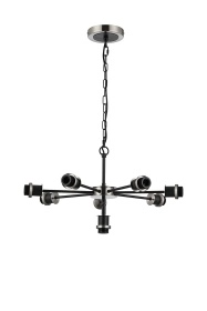 C-Lighting Clay Pendant Frame Only, 8 Light E14, Satin Nickel / Satin Black - 52015