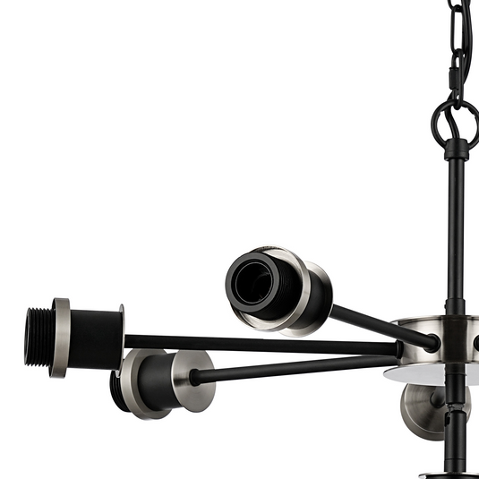 C-Lighting Clay Pendant Frame Only, 8 Light E14, Satin Nickel / Satin Black - 52015