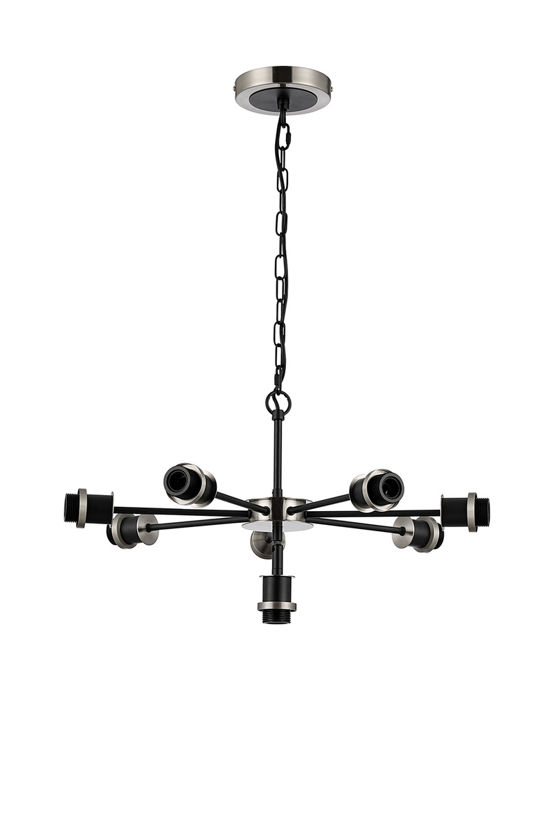 Load image into Gallery viewer, C-Lighting Clay Pendant Frame Only, 8 Light E14, Satin Nickel / Satin Black - 52015
