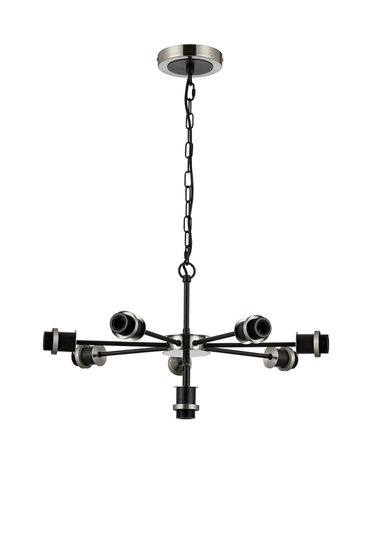 C-Lighting Clay Pendant Frame Only, 8 Light E14, Satin Nickel / Satin Black - 52015