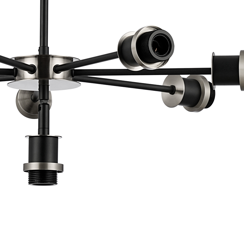 Load image into Gallery viewer, C-Lighting Clay Pendant Frame Only, 8 Light E14, Satin Nickel / Satin Black - 52015
