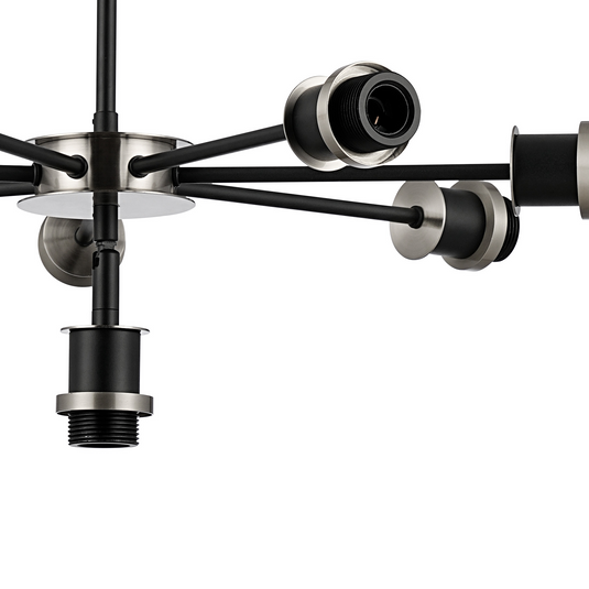 C-Lighting Clay Pendant Frame Only, 8 Light E14, Satin Nickel / Satin Black - 52015