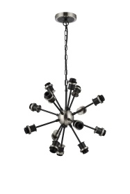 C-Lighting Clay Pendant Frame Only, 14 Light E14, Satin Nickel / Satin Black - 52016