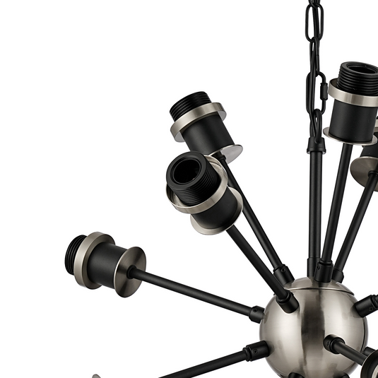 C-Lighting Clay Pendant Frame Only, 14 Light E14, Satin Nickel / Satin Black - 52016