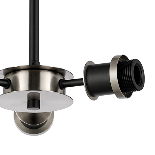 C-Lighting Clay Semi Ceiling Frame Only, 3 Light E14, Satin Nickel / Satin Black - 52017