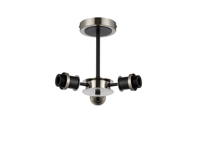C-Lighting Clay Semi Ceiling Frame Only, 3 Light E14, Satin Nickel / Satin Black - 52017