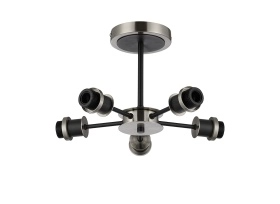 C-Lighting Clay Semi Ceiling Frame Only, 5 Light E14, Satin Nickel / Satin Black  - 52018