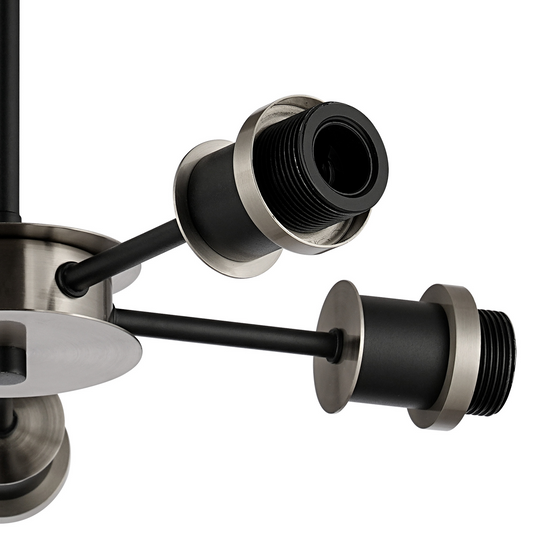 C-Lighting Clay Semi Ceiling Frame Only, 5 Light E14, Satin Nickel / Satin Black  - 52018