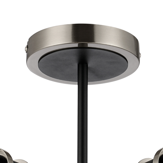 C-Lighting Clay Semi Ceiling Frame Only, 5 Light E14, Satin Nickel / Satin Black  - 52018