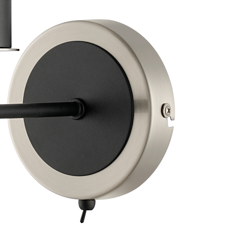 Load image into Gallery viewer, C-Lighting Clay Wall Light Switched Frame Only, 1 Light E14, Satin Nickel / Satin Black - 52019
