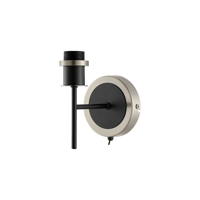 C-Lighting Clay Wall Light Switched Frame Only, 1 Light E14, Satin Nickel / Satin Black - 52019