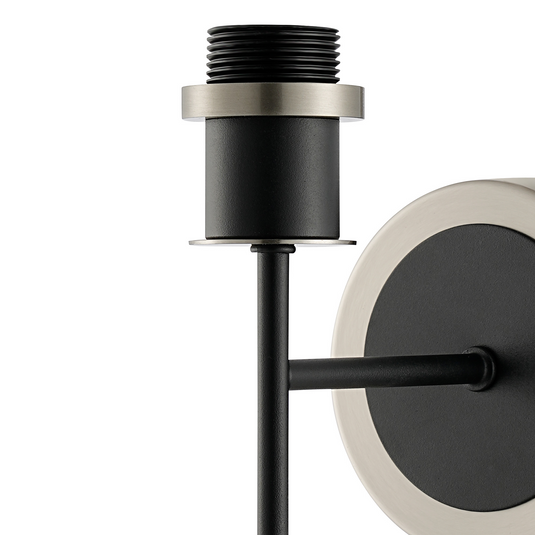 C-Lighting Clay Wall Light Switched Frame Only, 1 Light E14, Satin Nickel / Satin Black - 52019