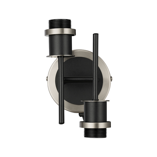 C-Lighting Clay Wall Light Switched Frame Only, 2 Light E14, Satin Nickel / Satin Black - 52020