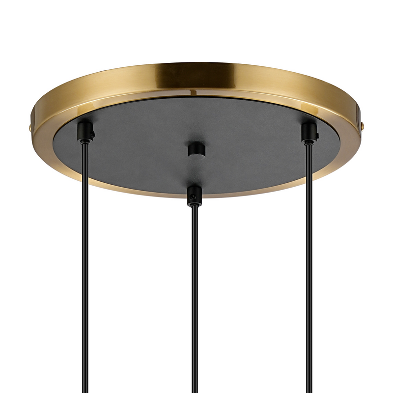 Load image into Gallery viewer, C-Lighting Clay 1.3m Round Suspension Kit, 3 Light E14, Brass / Satin Black - 52023
