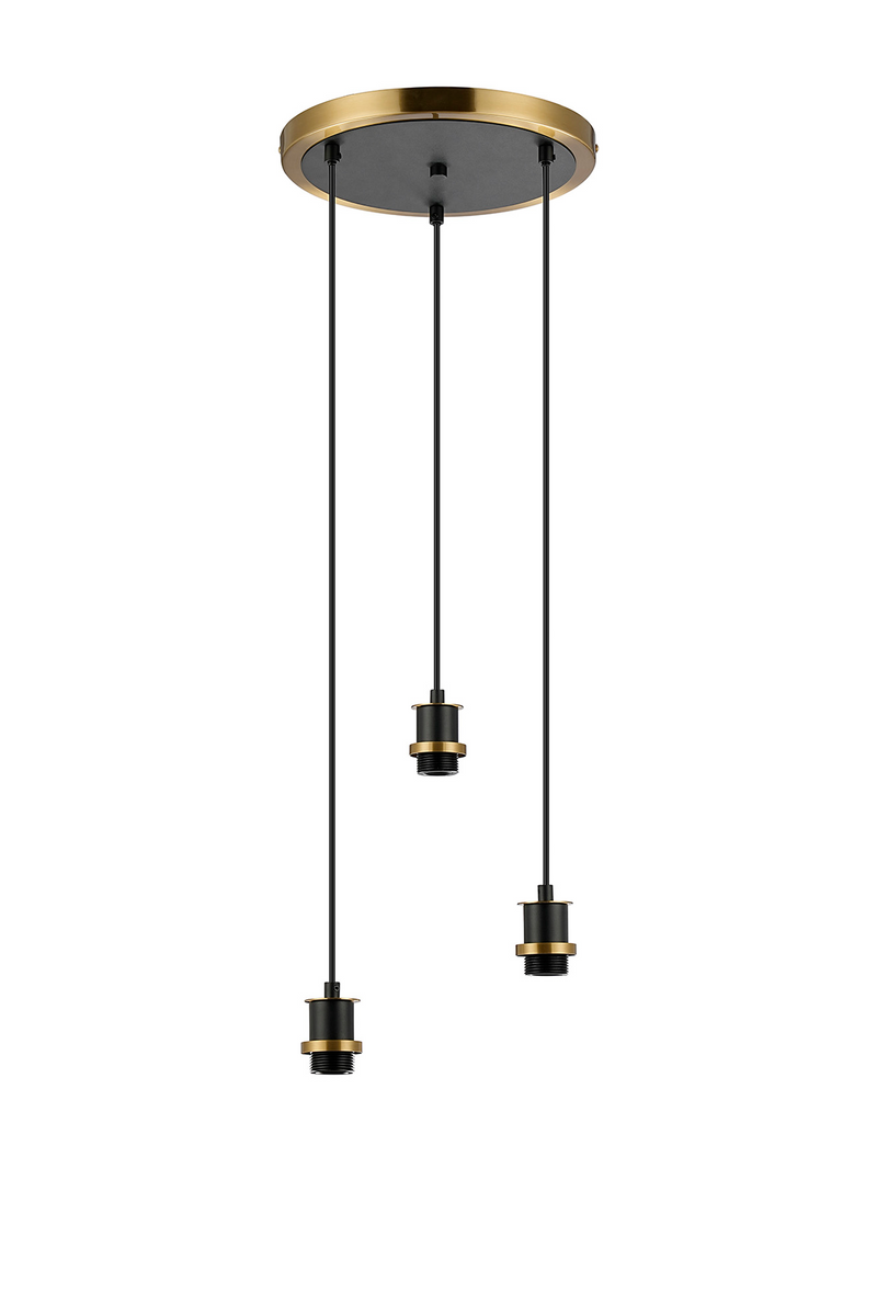 Load image into Gallery viewer, C-Lighting Clay 1.3m Round Suspension Kit, 3 Light E14, Brass / Satin Black - 52023
