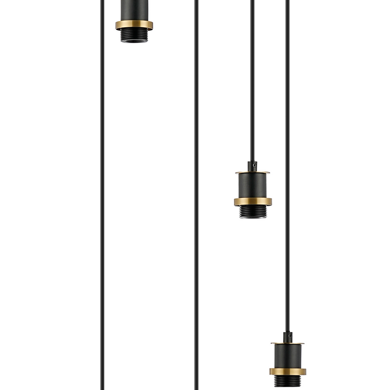 Load image into Gallery viewer, C-Lighting Clay 1.8m Round Suspension Kit, 5 Light E14, Brass / Satin Black - 52024
