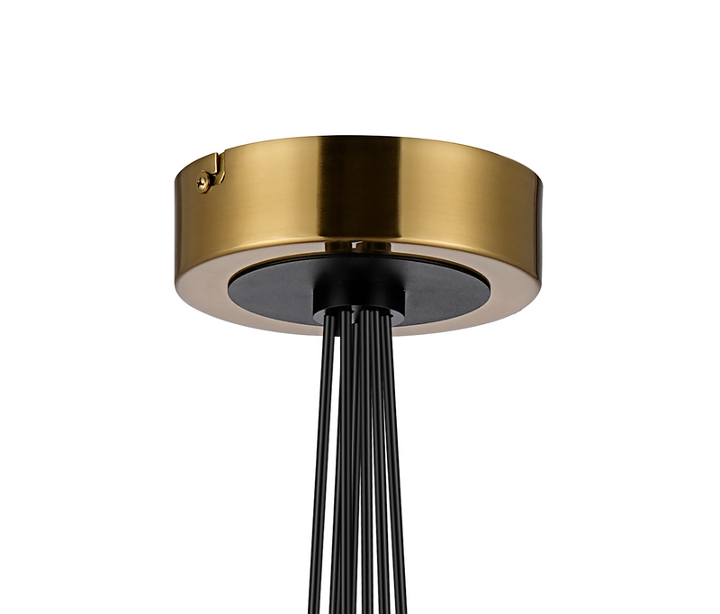 Load image into Gallery viewer, C-Lighting Clay 1.3m Round Cluster Suspension Kit, 7 Light E14, Brass / Satin - 52025
