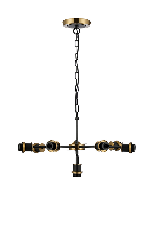 C-Lighting Clay Pendant Frame Only, 8 Light E14, Brass / Satin Black - 52026