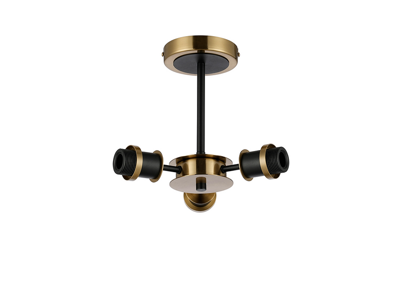 Load image into Gallery viewer, C-Lighting Clay Semi Ceiling Frame Only, 3 Light E14, Brass / Satin Black - 52028
