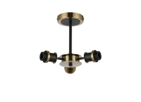 Load image into Gallery viewer, C-Lighting Clay Semi Ceiling Frame Only, 3 Light E14, Brass / Satin Black - 52028
