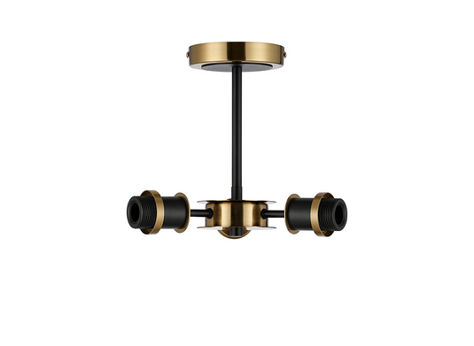 C-Lighting Clay Semi Ceiling Frame Only, 3 Light E14, Brass / Satin Black - 52028