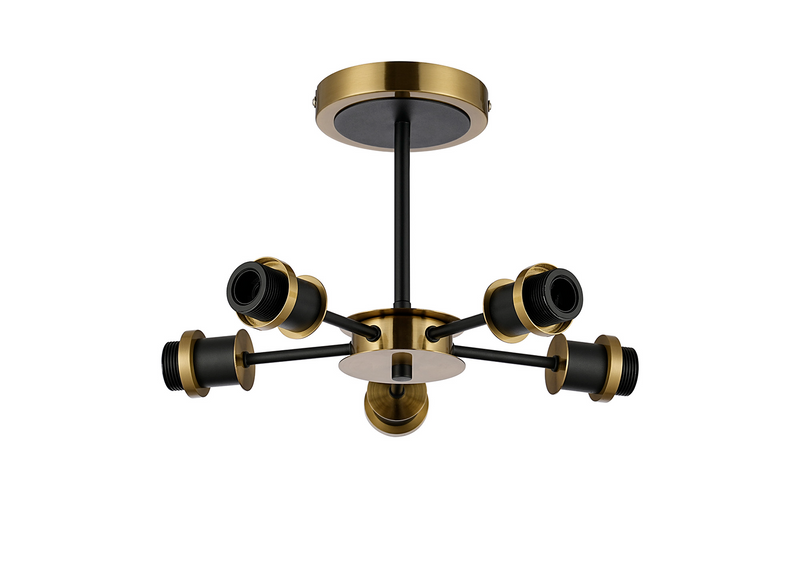 Load image into Gallery viewer, C-Lighting Clay Semi Ceiling Frame Only, 5 Light E14, Brass / Satin Black  - 52029
