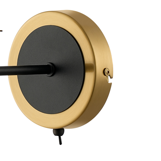 C-Lighting Clay Wall Light Switched Frame Only, 1 Light E14, Brass / Satin Black - 52030
