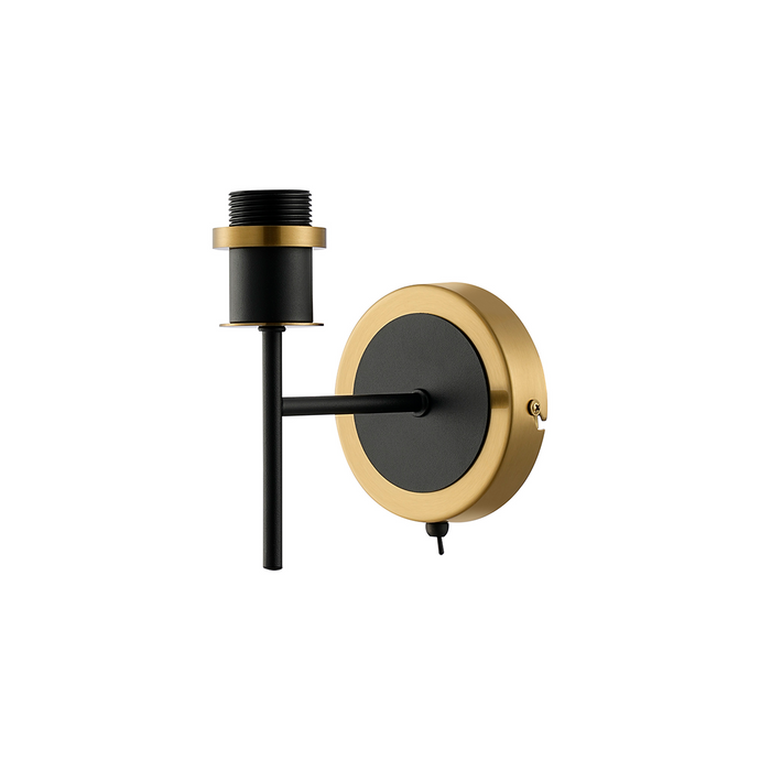 C-Lighting Clay Wall Light Switched Frame Only, 1 Light E14, Brass / Satin Black - 52030