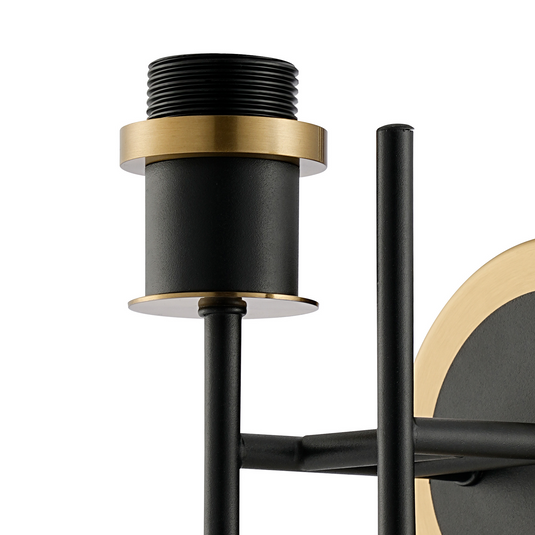 C-Lighting Clay Wall Light Switched Frame Only, 2 Light E14, Brass / Satin Black - 52031