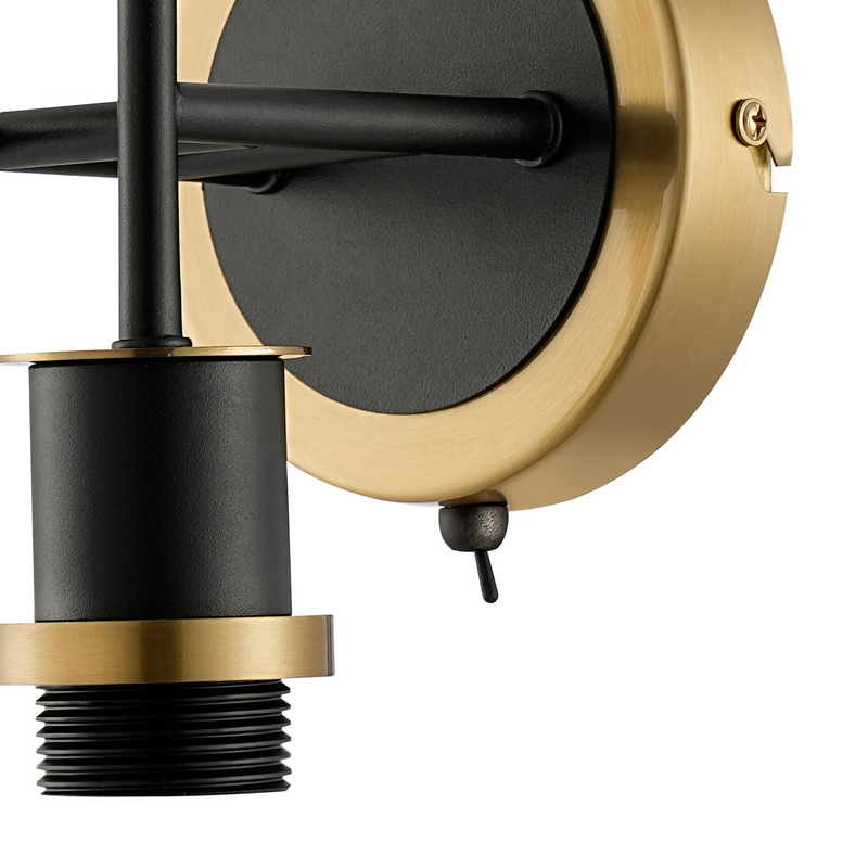 Load image into Gallery viewer, C-Lighting Clay Wall Light Switched Frame Only, 2 Light E14, Brass / Satin Black - 52031
