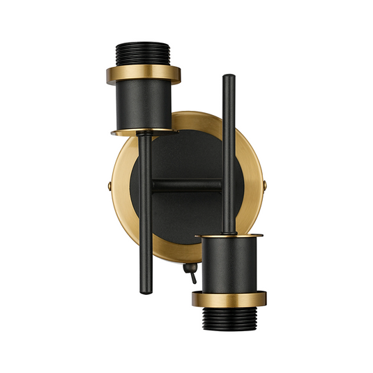 C-Lighting Clay Wall Light Switched Frame Only, 2 Light E14, Brass / Satin Black - 52031