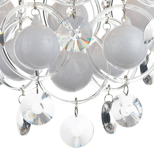 Dar Lighting CLO1350 Cloud 9 Light Flush Polished Chrome Crystal - 14973