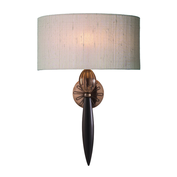 David Hunt Lighting CON0799 Contour Wall Light Black Bronze complete with Silk Shade (Specify Colour)