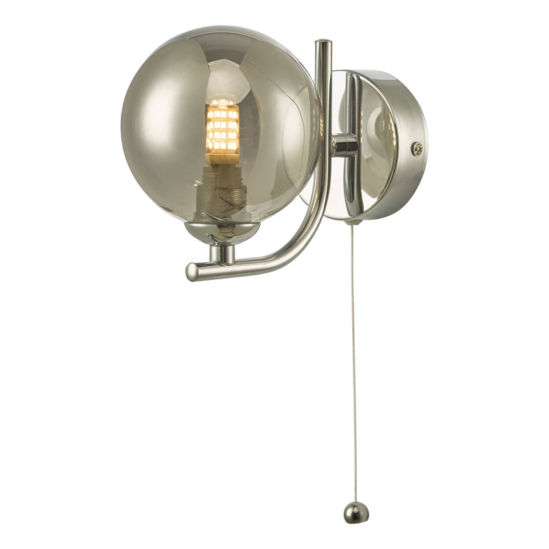 Load image into Gallery viewer, Dar Lighting CRA0750-01 Cradle 1 Light Wall Light Polished Chrome Smoked Glass - 36890

