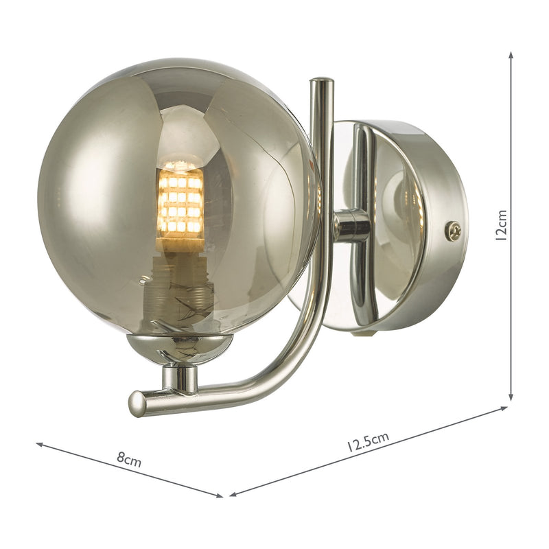 Load image into Gallery viewer, Dar Lighting CRA0750-01 Cradle 1 Light Wall Light Polished Chrome Smoked Glass - 36890
