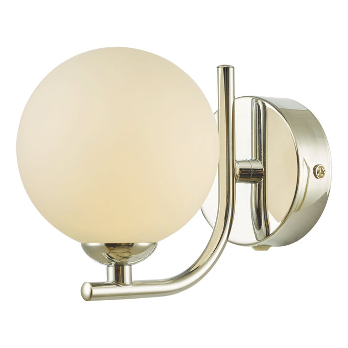 Dar Lighting CRA0750-02 Cradle 1 Light Wall Light Polished Chrome Opal Glass - 36891