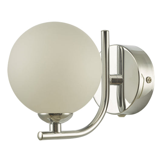 Dar Lighting CRA0750-02 Cradle 1 Light Wall Light Polished Chrome Opal Glass - 36891