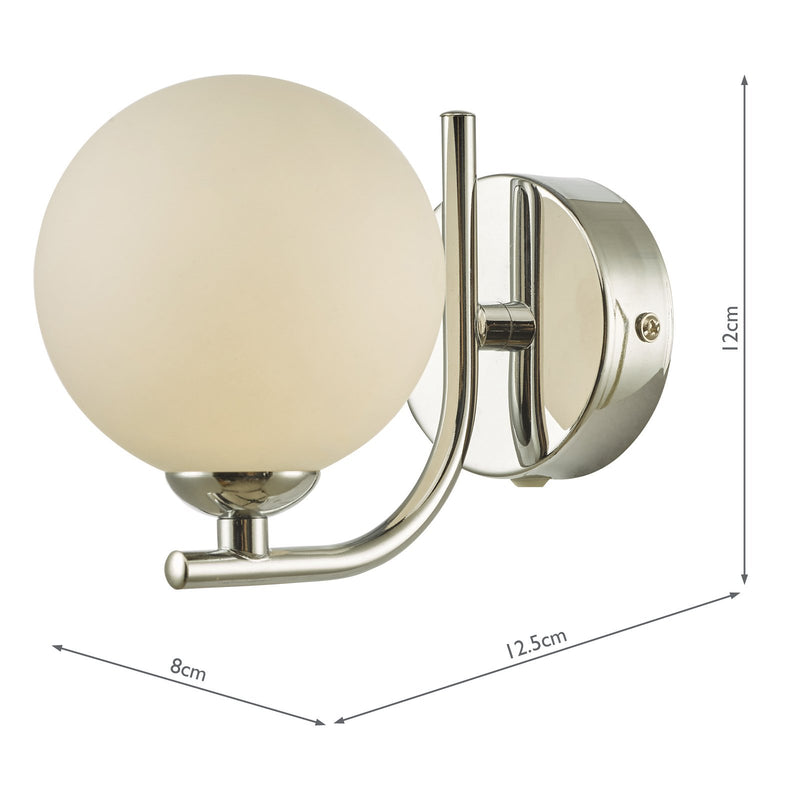 Load image into Gallery viewer, Dar Lighting CRA0750-02 Cradle 1 Light Wall Light Polished Chrome Opal Glass - 36891
