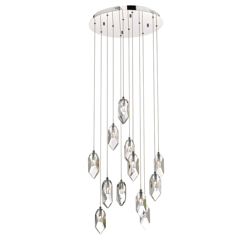 Load image into Gallery viewer, Dar Lighting CRY1250 Crystal 12lt Cluster Pendant Polished Chrome &amp; Crystal - 34973
