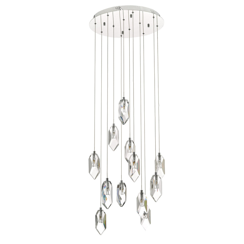 Load image into Gallery viewer, Dar Lighting CRY1250 Crystal 12lt Cluster Pendant Polished Chrome &amp; Crystal - 34973
