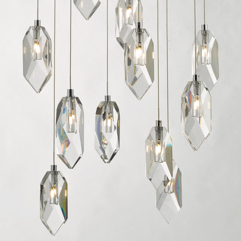 Load image into Gallery viewer, Dar Lighting CRY1250 Crystal 12lt Cluster Pendant Polished Chrome &amp; Crystal - 34973
